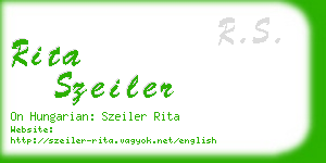 rita szeiler business card